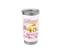 Blessed by God for 48 Years Old Women 48th Birthday Queen Vaso térmico de acero inoxidable de doble pared
