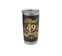 Blessed by God for 49 Years Old Women 49th Birthday Queen Vaso térmico de acero inoxidable de doble pared