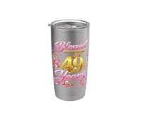 Blessed by God for 49 Years Old Women 49th Birthday Queen Vaso térmico de acero inoxidable de doble pared
