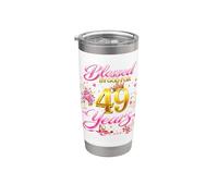 Blessed by God for 49 Years Old Women 49th Birthday Queen Vaso térmico de acero inoxidable de doble pared