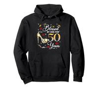 Blessed by God for 50 Years Old Women 50th Birthday Queen Sudadera con Capucha