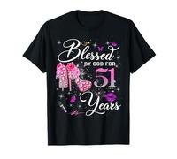 Blessed by God for 51 Years Old Women 51st Birthday Queen Camiseta