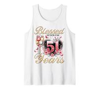Blessed by God for 51 Years Old Women 51st Birthday Queen Camiseta sin Mangas