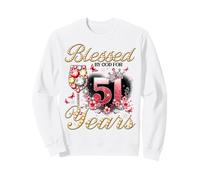 Blessed by God for 51 Years Old Women 51st Birthday Queen Sudadera