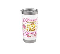 Blessed by God for 52 Years Old Women 52nd Birthday Queen Vaso térmico de acero inoxidable de doble pared