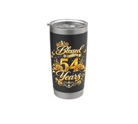 Blessed by God for 54 Years Old Women 54th Birthday Queen Vaso térmico de acero inoxidable de doble pared