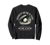 Blessed by God For 55 Years Old Baseball Regalos de 55 cumpleaños Sudadera