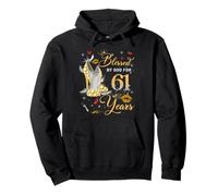 Blessed by God for 61 Years Old Women 61st Birthday Queen Sudadera con Capucha