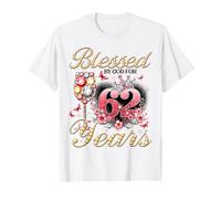 Blessed by God for 62 Years Old Women 62nd Birthday Queen Camiseta