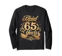 Blessed by God for 65 Years Old Women 65th Birthday Queen Manga Larga