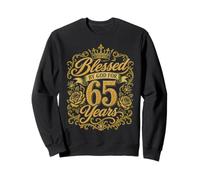 Blessed by God for 65 Years Old Women 65th Birthday Queen Sudadera