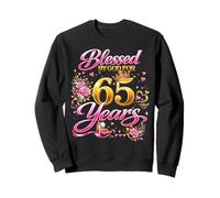 Blessed by God for 65 Years Old Women 65th Birthday Queen Sudadera