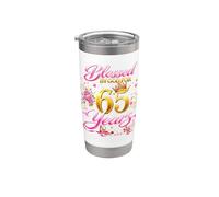Blessed by God for 65 Years Old Women 65th Birthday Queen Vaso térmico de acero inoxidable de doble pared