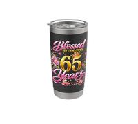 Blessed by God for 65 Years Old Women 65th Birthday Queen Vaso térmico de acero inoxidable de doble pared