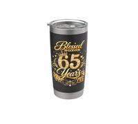 Blessed by God for 65 Years Old Women 65th Birthday Queen Vaso térmico de acero inoxidable de doble pared