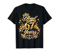 Blessed by God for 67 Years Old Women 67th Birthday Queen Camiseta
