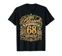 Blessed by God for 68 Years Old Women 68th Birthday Queen Camiseta