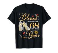 Blessed by God for 68 Years Old Women 68th Birthday Queen Camiseta