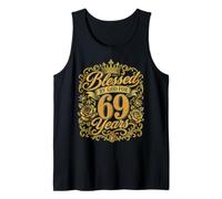 Blessed by God for 69 Years Old Women 69th Birthday Queen Camiseta sin Mangas