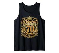 Blessed by God for 70 Years Old Women 70th Birthday Queen Camiseta sin Mangas