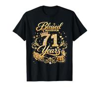 Blessed by God for 71 Years Old Women 71st Birthday Queen Camiseta