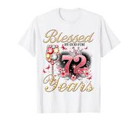 Blessed by God for 72 Years Old Women 72nd Birthday Queen Camiseta