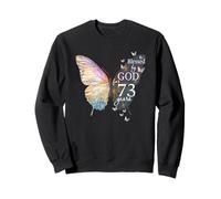 Blessed by God for 73 años Butterfly Art 73º cumpleaños Sudadera