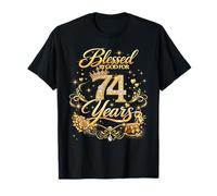 Blessed by God for 74 Years Old Women 74th Birthday Queen Camiseta