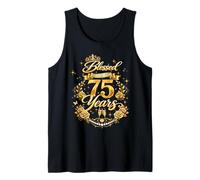 Blessed by God for 75 Years Old Women 75th Birthday Queen Camiseta sin Mangas