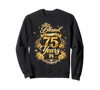 Blessed by God for 75 Years Old Women 75th Birthday Queen Sudadera