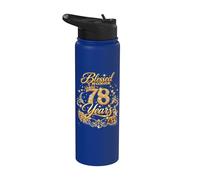 Blessed by God for 78 Years Old Women 78th Birthday Queen Stainless Steel Insulated Water Bottle