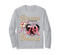Blessed by God for 79 Years Old Women 79th Birthday Queen Manga Larga