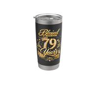 Blessed by God for 79 Years Old Women 79th Birthday Queen Vaso térmico de acero inoxidable de doble pared