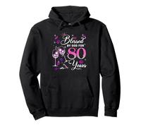 Blessed by God for 80 Years Old Women 80th Birthday Queen Sudadera con Capucha