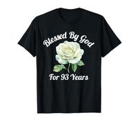 Blessed by God For 93 Years White Rose Flower 93 Birthday Camiseta