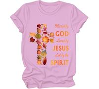 Blessed by God Loved by Jesus Led by The Spirit, camiseta Blessed Girl para mujer, camisas religiosas para mujeres y hombres, rosa, 3XL