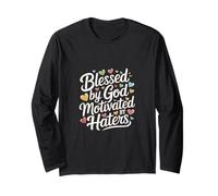 Blessed By God Motivated By Haters Positividad |- Manga Larga