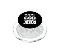 Blessed by God Saved by Jesus PopSockets PopGrip para MagSafe