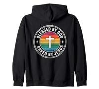 Blessed by God Saved by Jesus Sudadera con Capucha