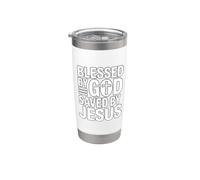 Blessed By God Saved By Jesus Vaso térmico de acero inoxidable de doble pared