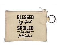 Blessed by God Spoiled by My Husband Llavero Monedero Beige, beige, Talla única