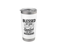 Blessed By God Spoiled By My Husband Protected By Both Vaso térmico de acero inoxidable de doble pared