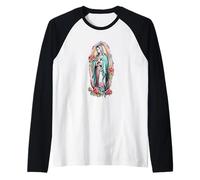 Blessed Christian Mom Accessories Mexican Girls Virgin Mary Camiseta Manga Raglan