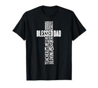 Blessed Dad Cross God Jesus Faith Christian Daddy Papa Men Camiseta