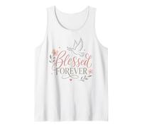 Blessed Forever Christian Faith Dove Floral Inspirador Camiseta sin Mangas