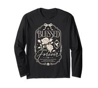 Blessed Forever Christian Faith Floral Rose Dove Vintage Manga Larga