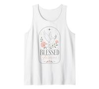 Blessed Forever Dove Christian Faith Floral Espiritual Camiseta sin Mangas