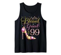Blessed Graced & 99 Años De Edad 99 Cumpleaños Mujer Queen Bday Camiseta sin Mangas