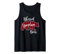 Blessed Grandma Bear Red Buffalo a Cuadros de Cuadros, Regalo para Abuela Camiseta sin Mangas