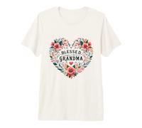 Blessed Grandma Women Great Grandma Floral Heart Mother's Day Camiseta Premium